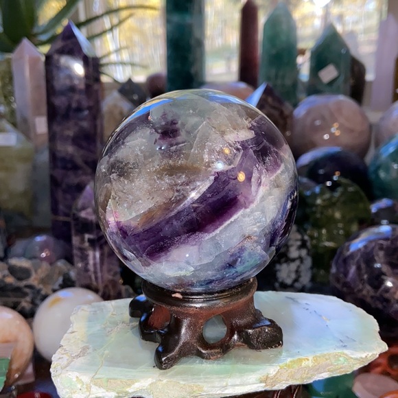 🔥SALE🔥 Rainbow Fluorite Crystal Sphere Sparkles And Rainbows! Watch The Video! - Picture 14 of 16